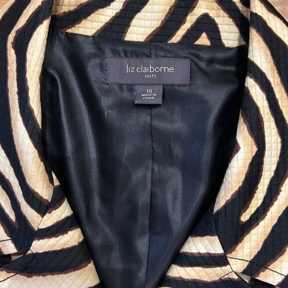 LIKE NEW ZEBRA PRINT TAILORED JACKET BY LIZ CLAIBORNE SIZE 10 - Picture 3 of 8